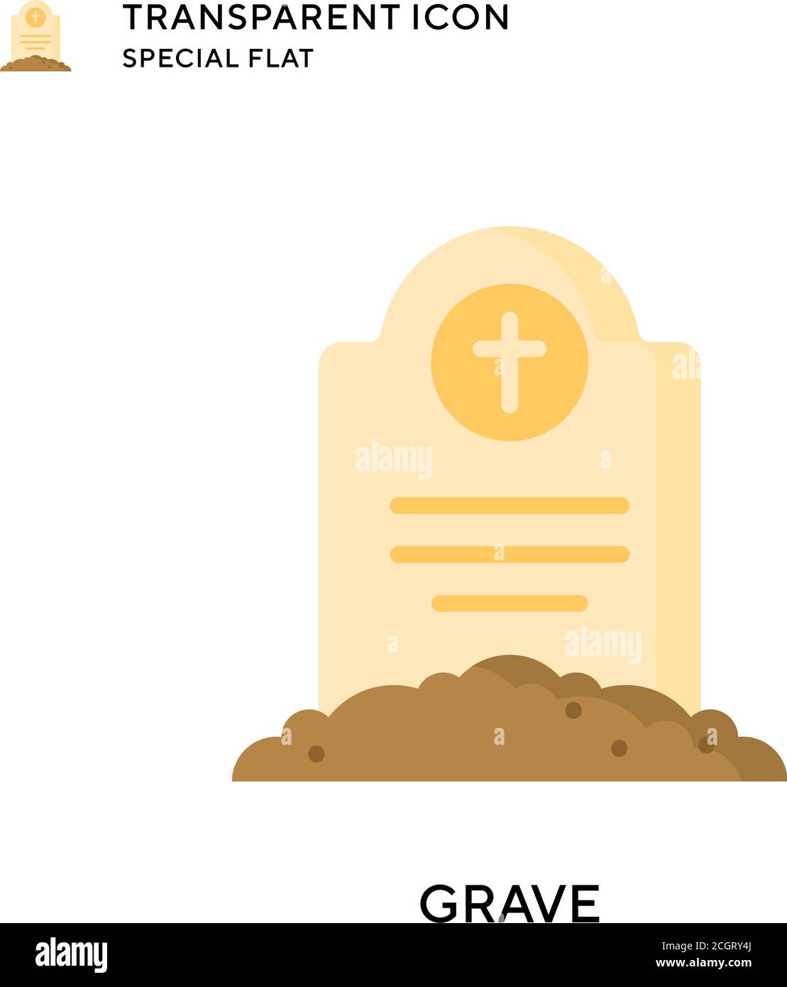 Grave vector icon. Flat style illustration. EPS 10 vector. Stock Vector
