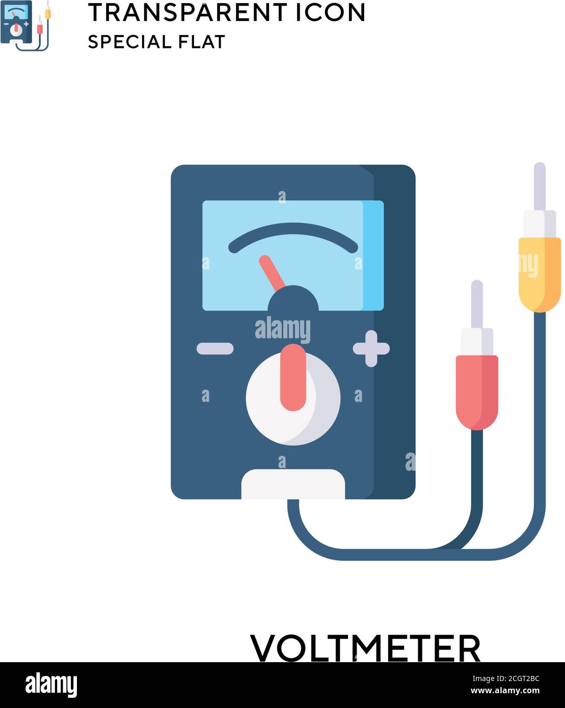 Voltmeter vector icon. Flat style illustration. EPS 10 vector Stock