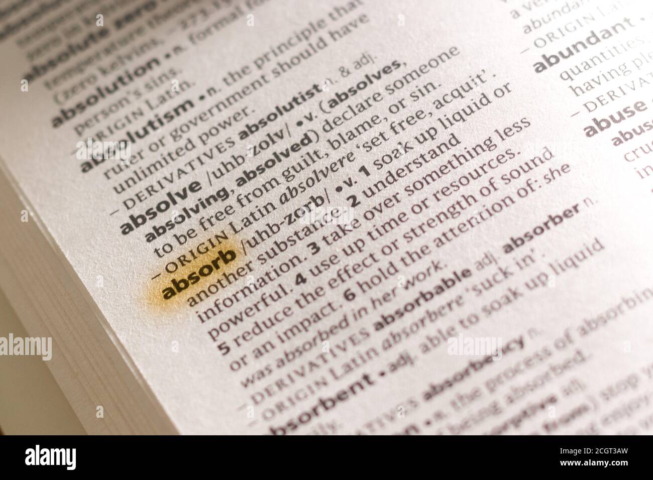 Absorb word hi-res stock photography and images - Alamy