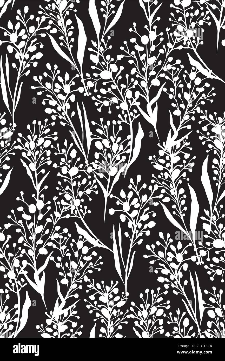 Floral seamless background pattern. Colorful spring flowers hand drawn ...