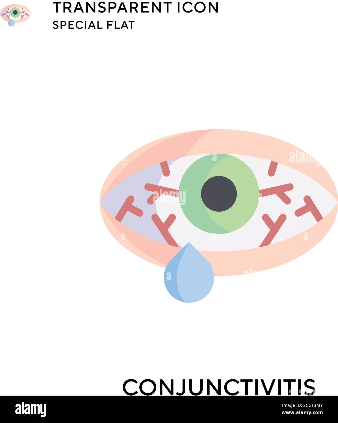 Conjunctivitis vector icon. Flat style illustration. EPS 10 vector ...