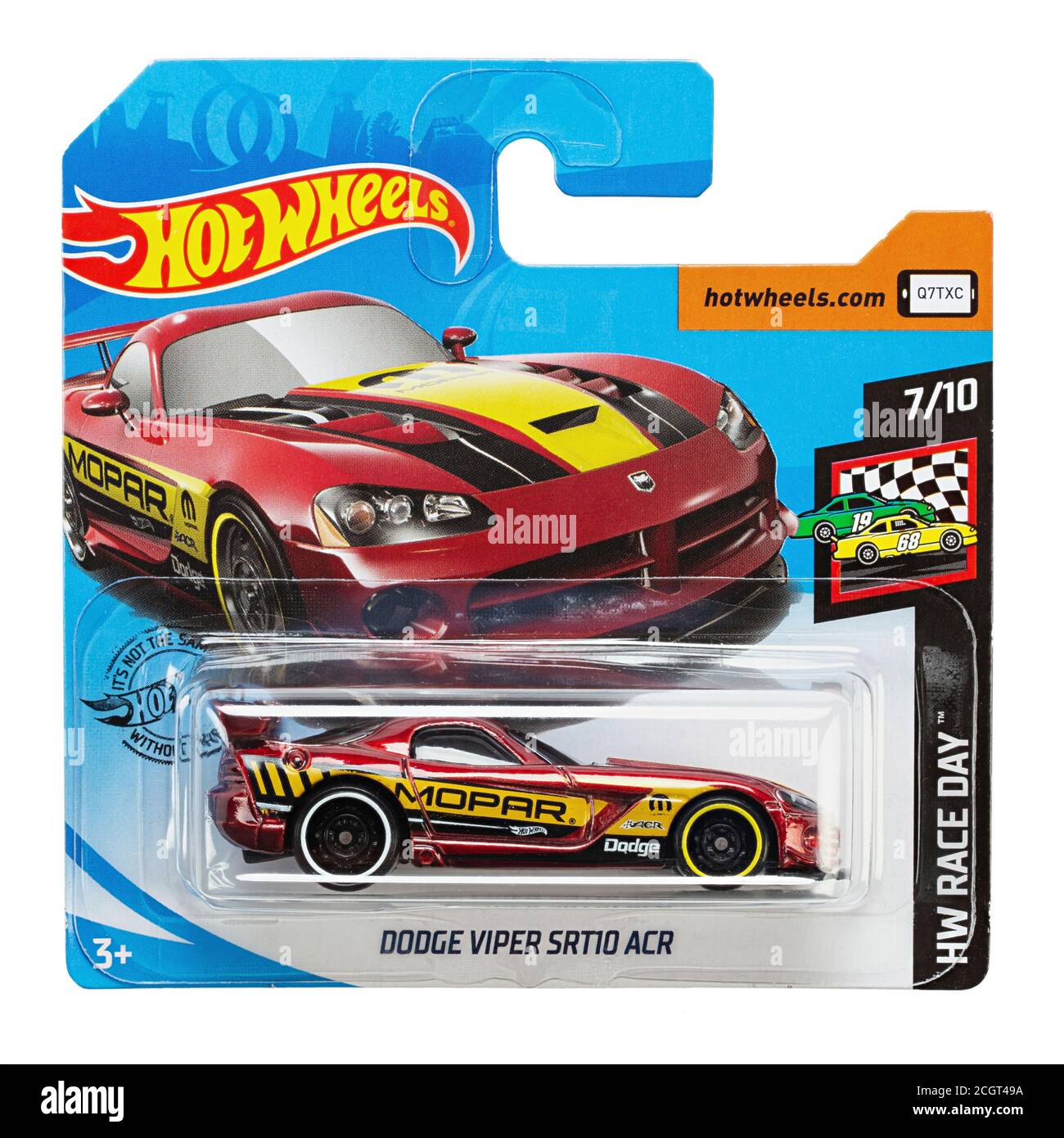 Ukraine, Kyiv - August 26. 2020: Toy car model Dodge Viper srt 10 acr. Hot Wheels is a scale die-cast toy cars by American toy maker Mattel in 1968. F Stock Photo