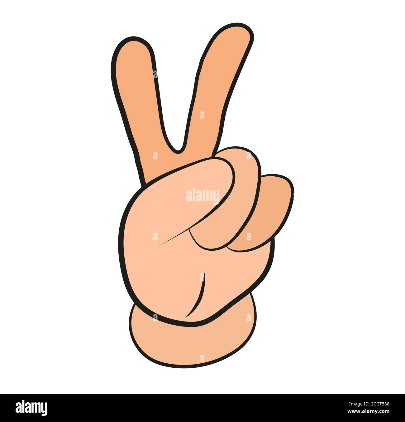 Vector of a hand with a victory gesture Stock Vector