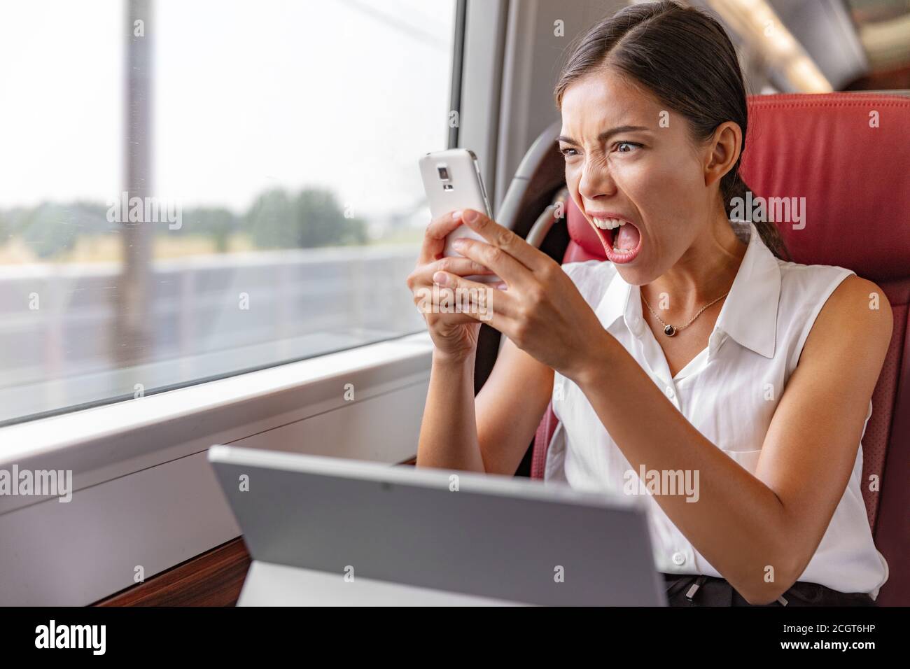 Tired Frustrated Business Woman Getting Bad News from Online Chat Stock  Photo - Image of communication, holding: 264200724