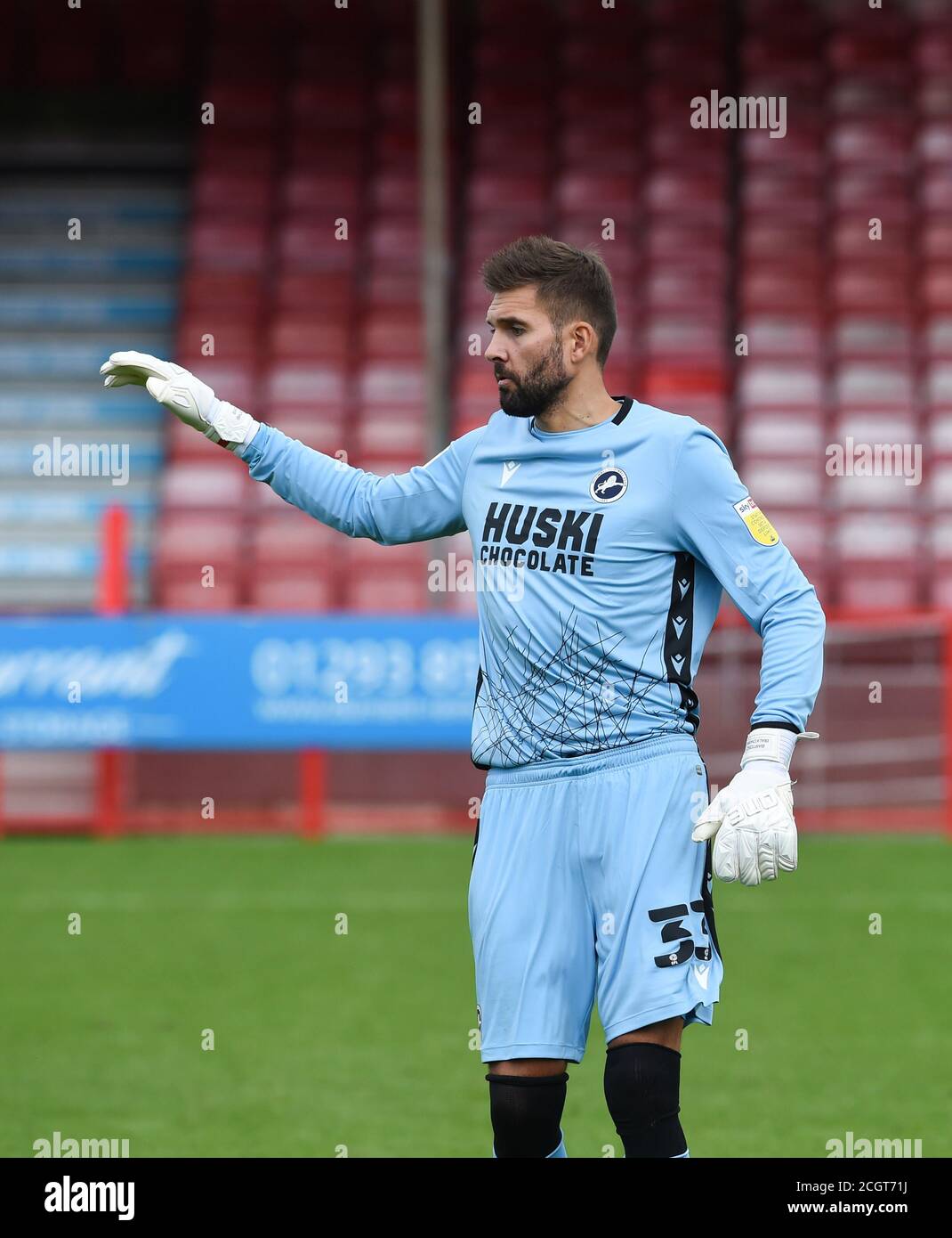 Goalkeeper Bartosz Bialkowski Millwall Thumps Ball Editorial Stock