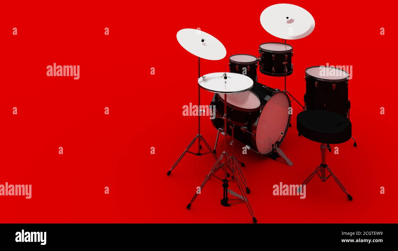 Drum set and music equipments Stock Photo Alamy