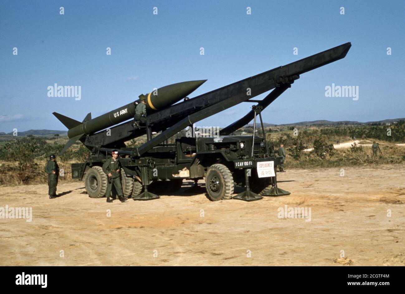 US ARMY / United States Army Kurzstreckenrakete / Surface to Surface Missile MGR-1 Honest John Stock Photo