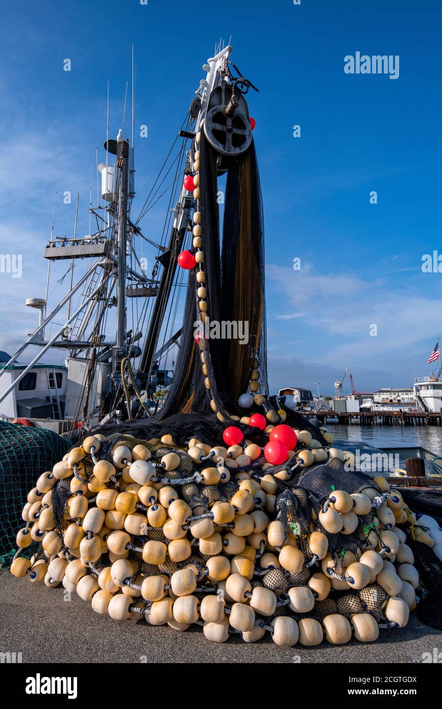 Purse seine net commercial fishing Port of Los Angeles, San Pedro,  California Stock Photo - Alamy