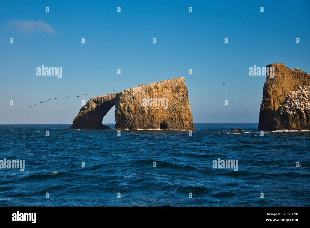 Anacapa Island Arch at Channel Islands National Park and National Marine Sanctuary Stock Photo