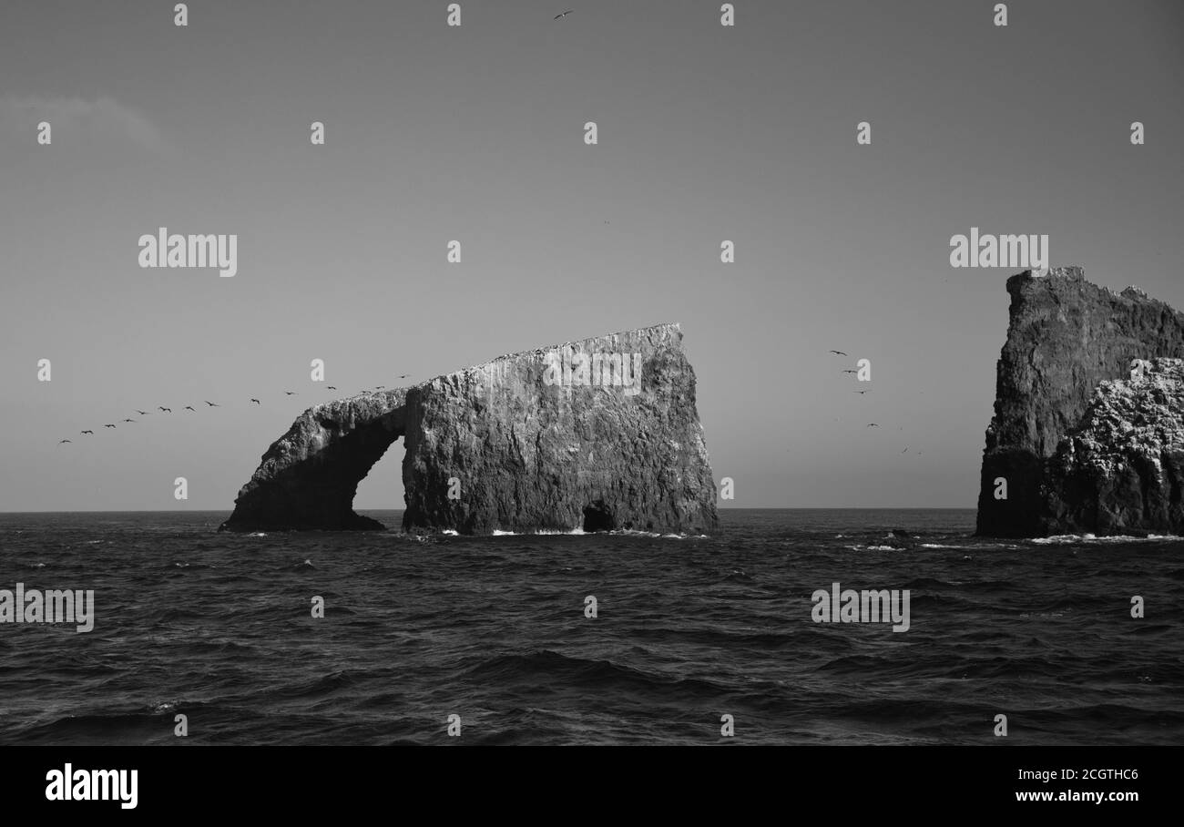 Anacapa Island Arch at Channel Islands National Park and National Marine Sanctuary Stock Photo