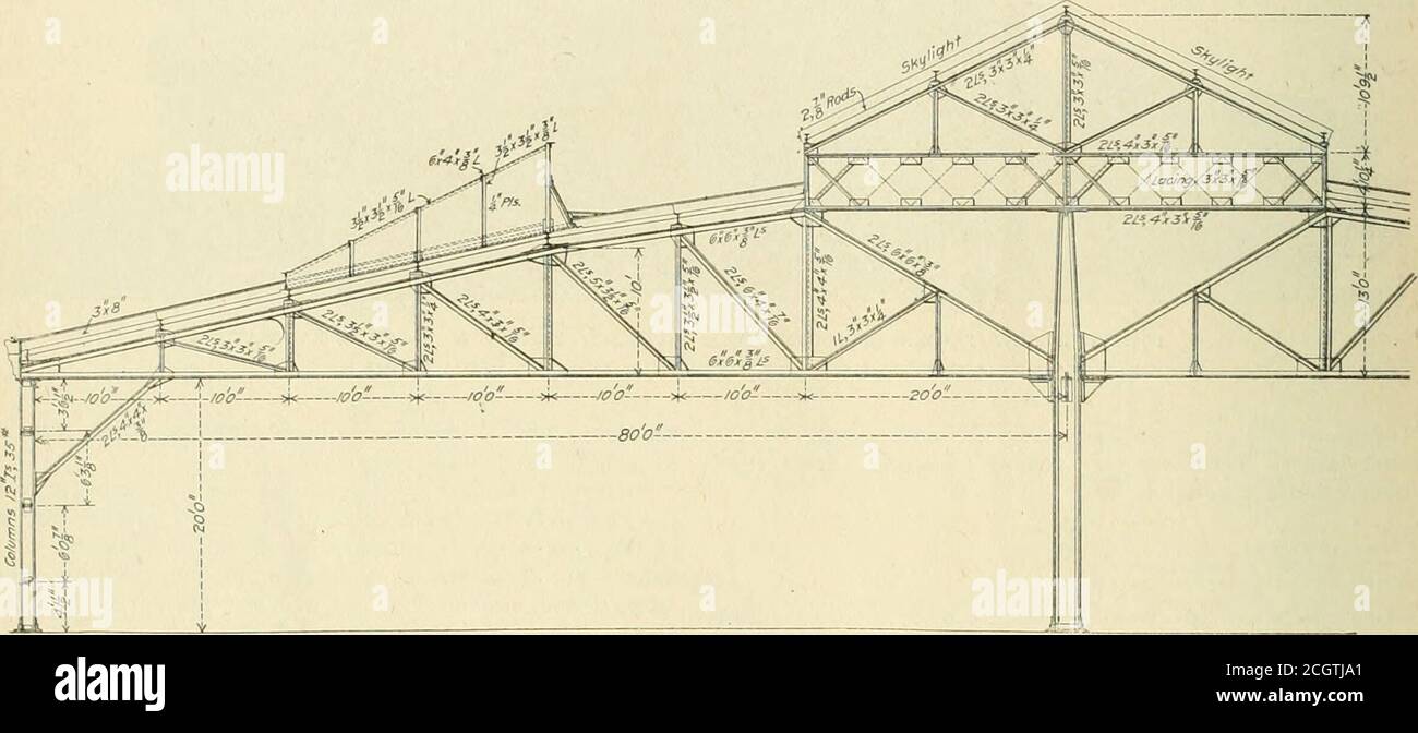 . American engineer and railroad journal . NEW LOCOMOTIVE AND CAR SHOPS. COLX-INWOOD, OHIO. Lake Shoke & Michigan Sodthekn Railway. XIII. CAR SHOP BUILDINGS. Thfise buildings are sliown in tlie ground plan on page 408They were designed by Mr. Albert Lucius, of New York, con-sulting engineer. The three principal builaings are arrangedside by side and they are alike in their general features, suchas the foundations, steel work and construction details, the onlydifference between them being in those features which mustDETAILS OF STEEL WORK FOR THE LONGITUDINAL BRACING OF THE iiecessarily be Varie Stock Photo
