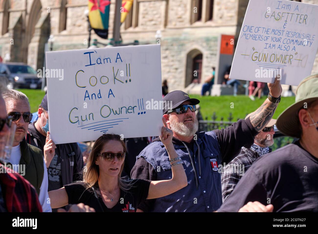 Ottawa, Canada. September 12th, 2020. Walker with sign "I'm a Cook and