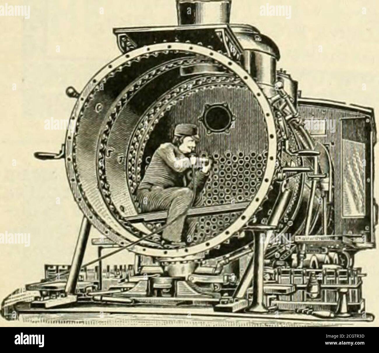. Locomotive engineering : a practical journal of railway motive power and rolling stock . .LEABLE Iron Castings. iSoie Mafl&lt;ifacturer$Of THfJANNEY COUPLER FOFf PA5SENCCR AND FREIGHT CARS, /^/7/.s/j//jy//f, V^/. J. Pneumatic Tools. GREAT LABOR-SAVINGDEVICE FOR CALKING BOILERS, BEADING FLUES, HEADING RIVETS, CHIPPING CASTINGS, CUTTING KEY SLOTS, DRIVING NAILS AND SPIKES. ESPECIALLY ADAPTED FOR RAILROAD SHOPS. Will ^ea-d TxT^ro Z^l-uies a, IMCiu-uLte. All Hammers sent on ten days trial subject to approval, and gtiaranteed for one year against repairs. CHICAGO PNEUMATIC TOOL CO., ■ 553 Monadno Stock Photo