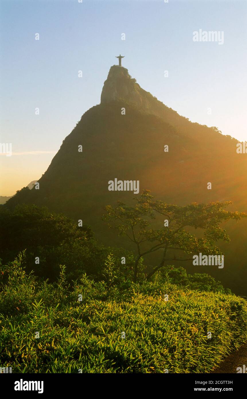 Viewpoint below the statue of Christ on Corcovado in Rio de Janeiro Stock Photo