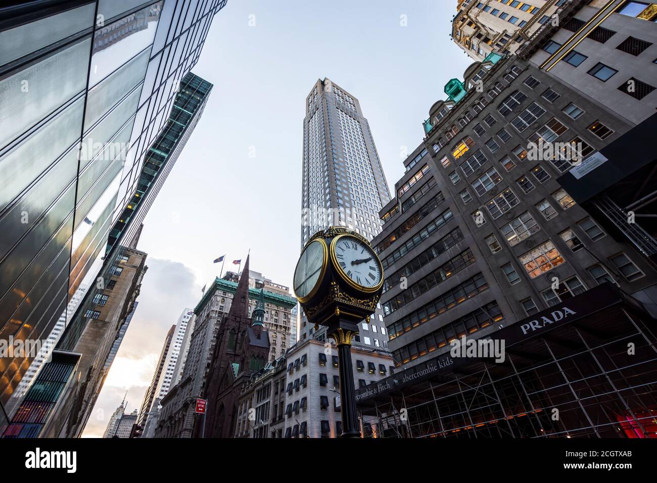 New York City, USA -  December 6, 2019. Fifth Avenue architecture  with Trump Tower in december , New York City, USA. Stock Photo