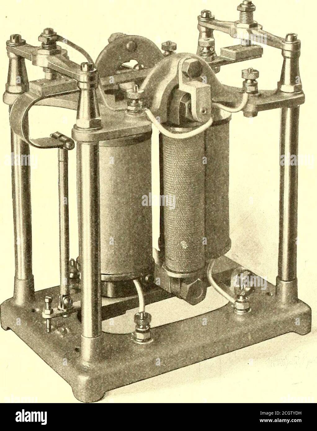 . The Street railway journal . FIG. 4.—SIGNAL PEDESTAL CONTAINING POLARIZEDRELAY, RESISTANCE COILS, ETC. age from rail to rail, which would be so large with the highvoltage used as to give false indications by opening thetrack relays. On the other hand, if the track voltage bemade low, as in steam road practice, the interference of the500-volt current would be prohibitive. On an elevatedand underground road of this kind, however, where trackleakage can be kept down there is nothing against its use save the loss of conductivity in the return circuit due togiving up one rail to block signaling p Stock Photo