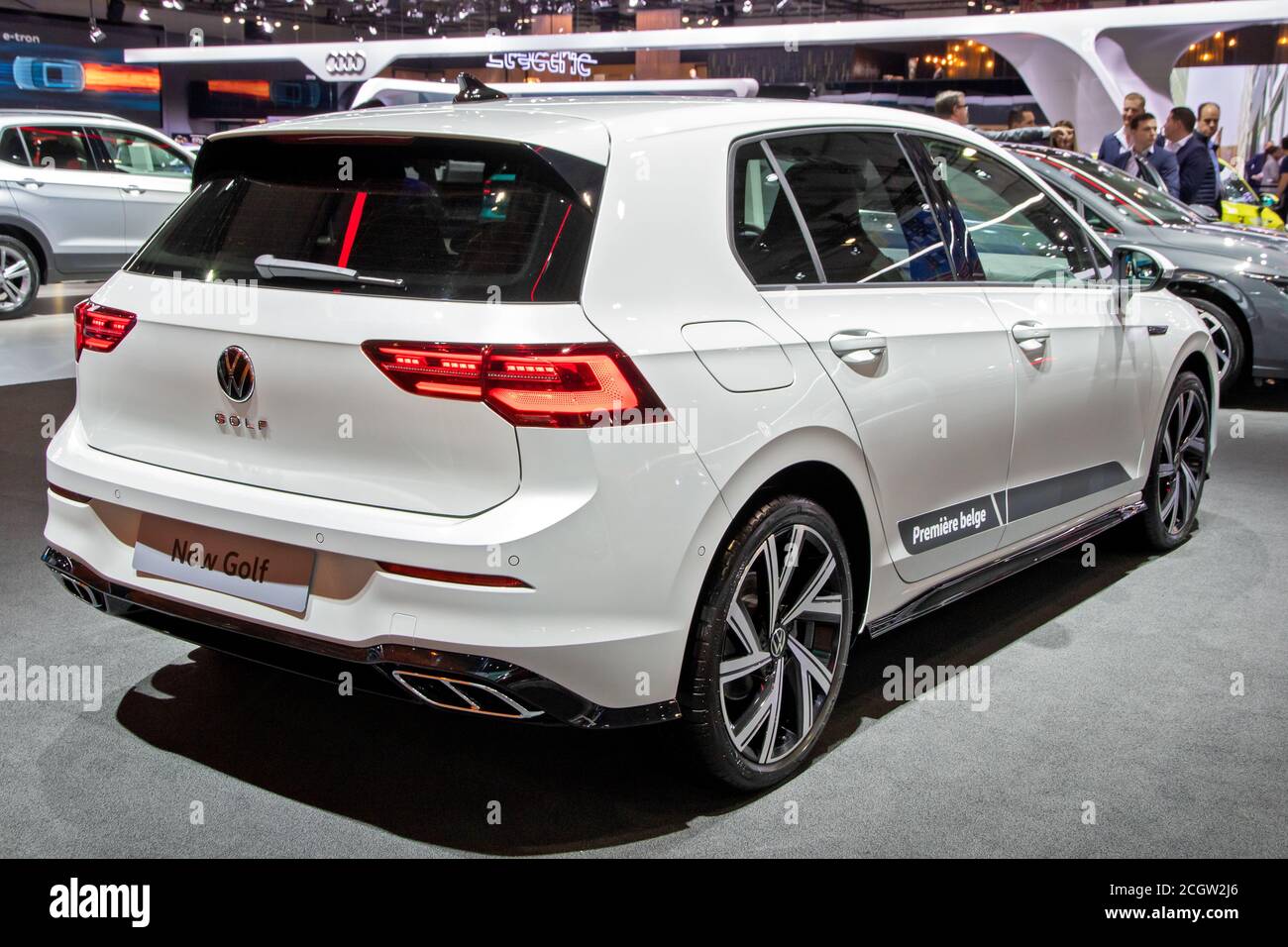 BRUSSELS - JAN 9, 2020: New Volkswagen Golf car model showcased at the  Brussels Autosalon 2020 Motor Show Stock Photo - Alamy