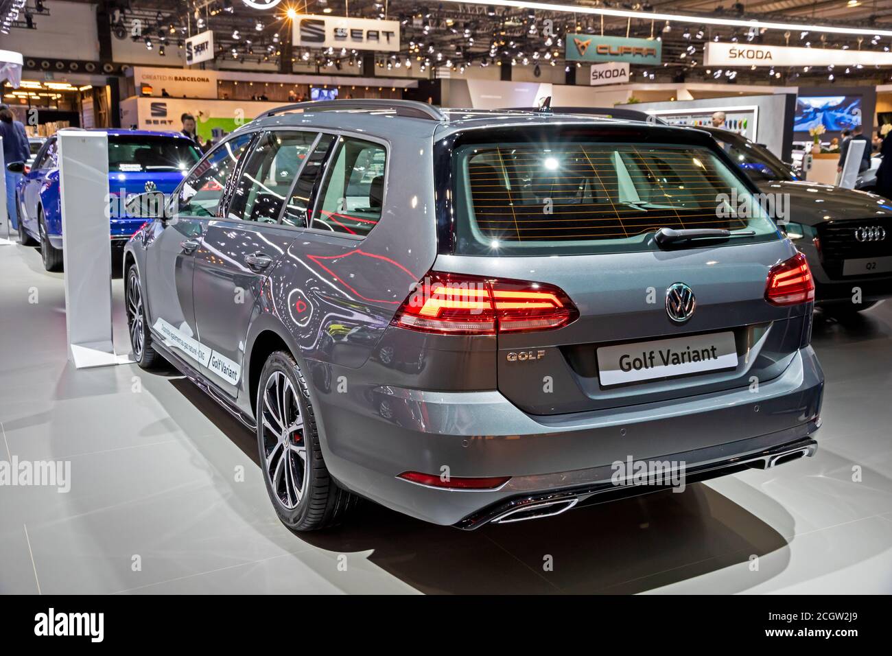 BRUSSELS - JAN 9, 2020: New Volkswagen Golf Variant car model showcased at  the Brussels Autosalon 2020 Motor Show Stock Photo - Alamy