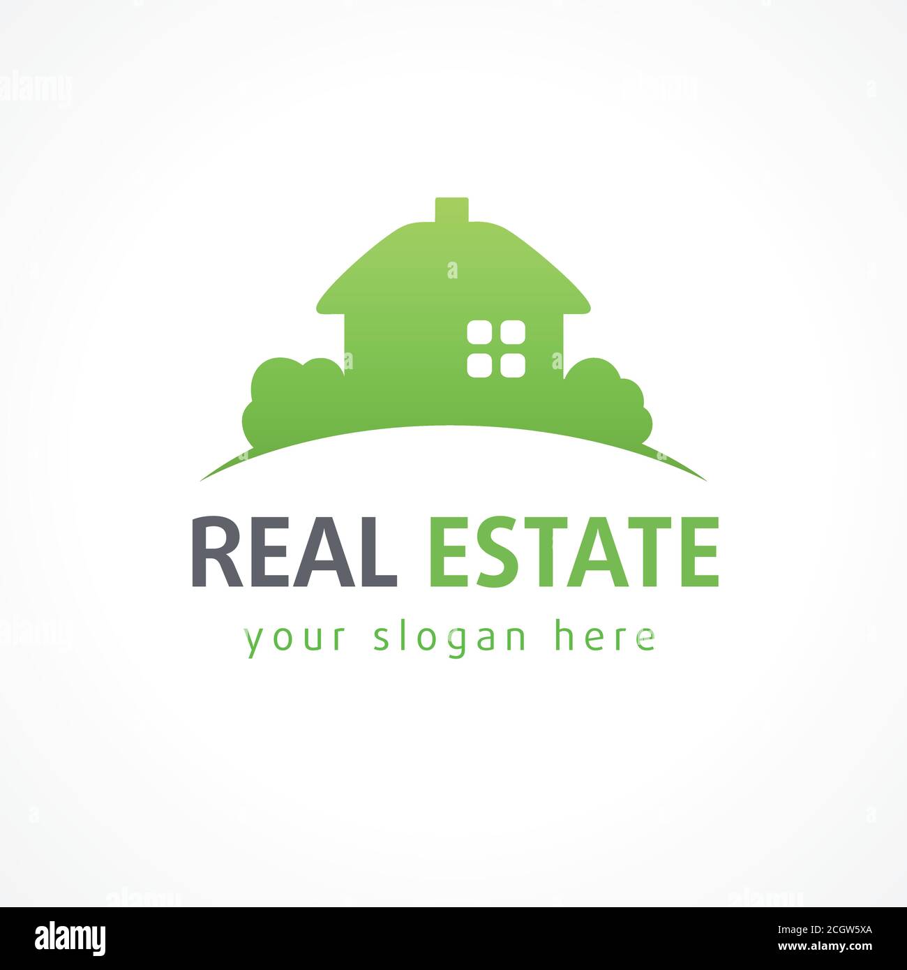 Real estate vector logo. House for sale sign. Icon for own property agency, invest or landscaping business. Country house vintage isolated symbol. Stock Vector