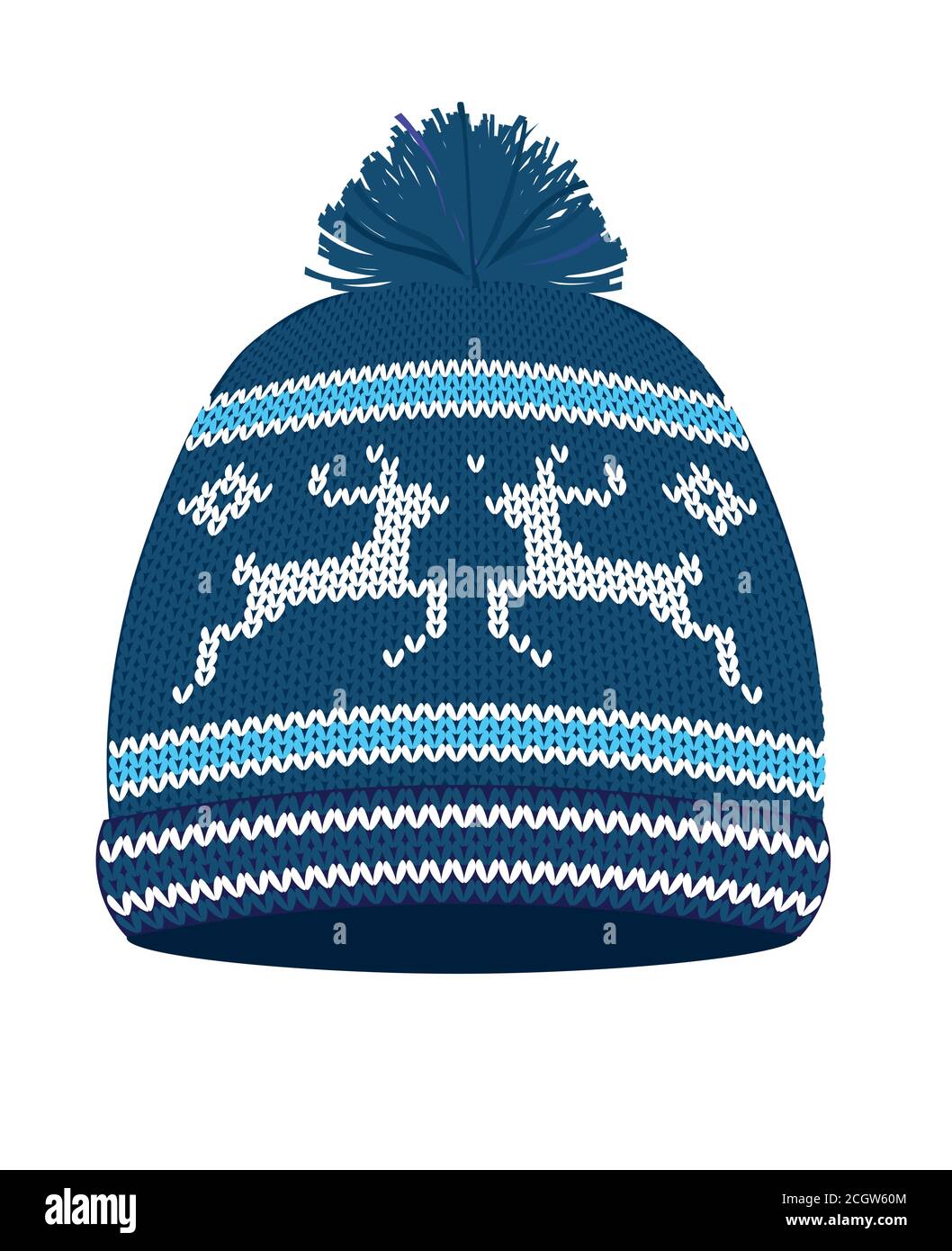 Blue knitted winter hat. vector illustration Stock Vector Image & Art -  Alamy