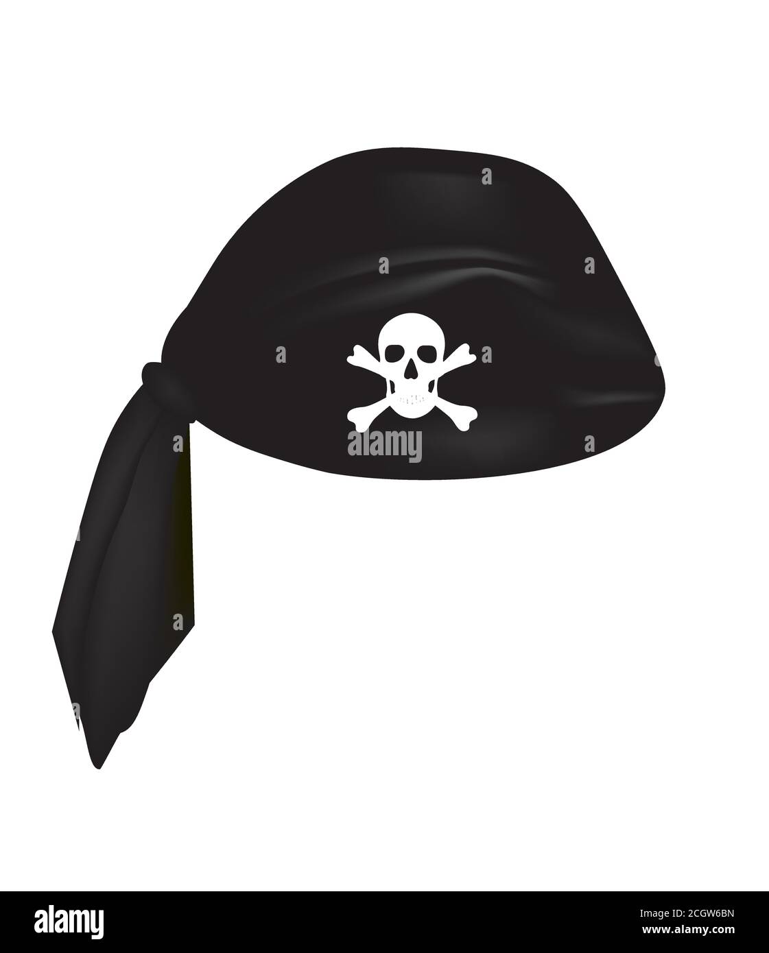 Black pirate hat wit skull. vector illustration Stock Vector