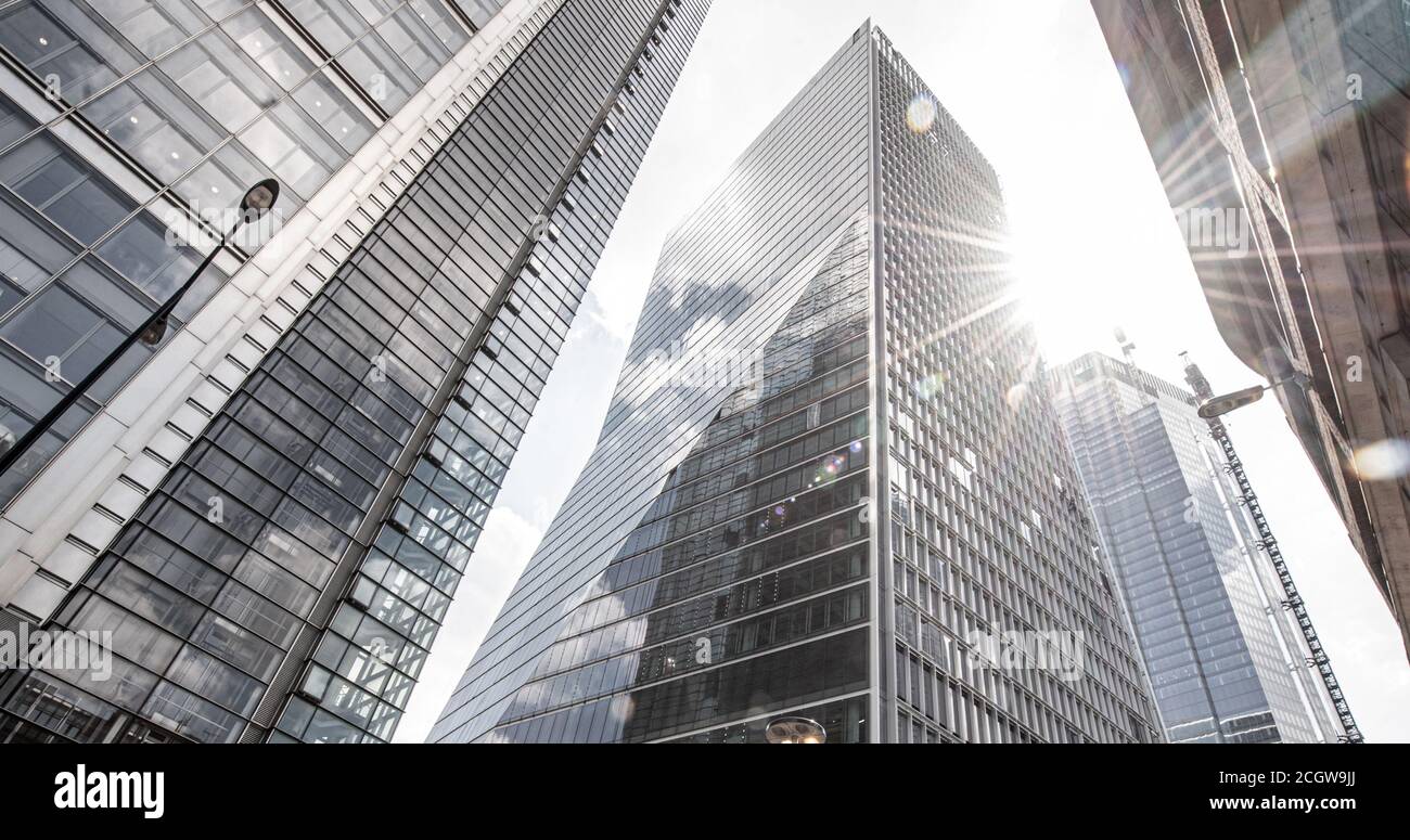 City of London Skyscrapers. Low Angle View Looking Up Stock Photo - Alamy
