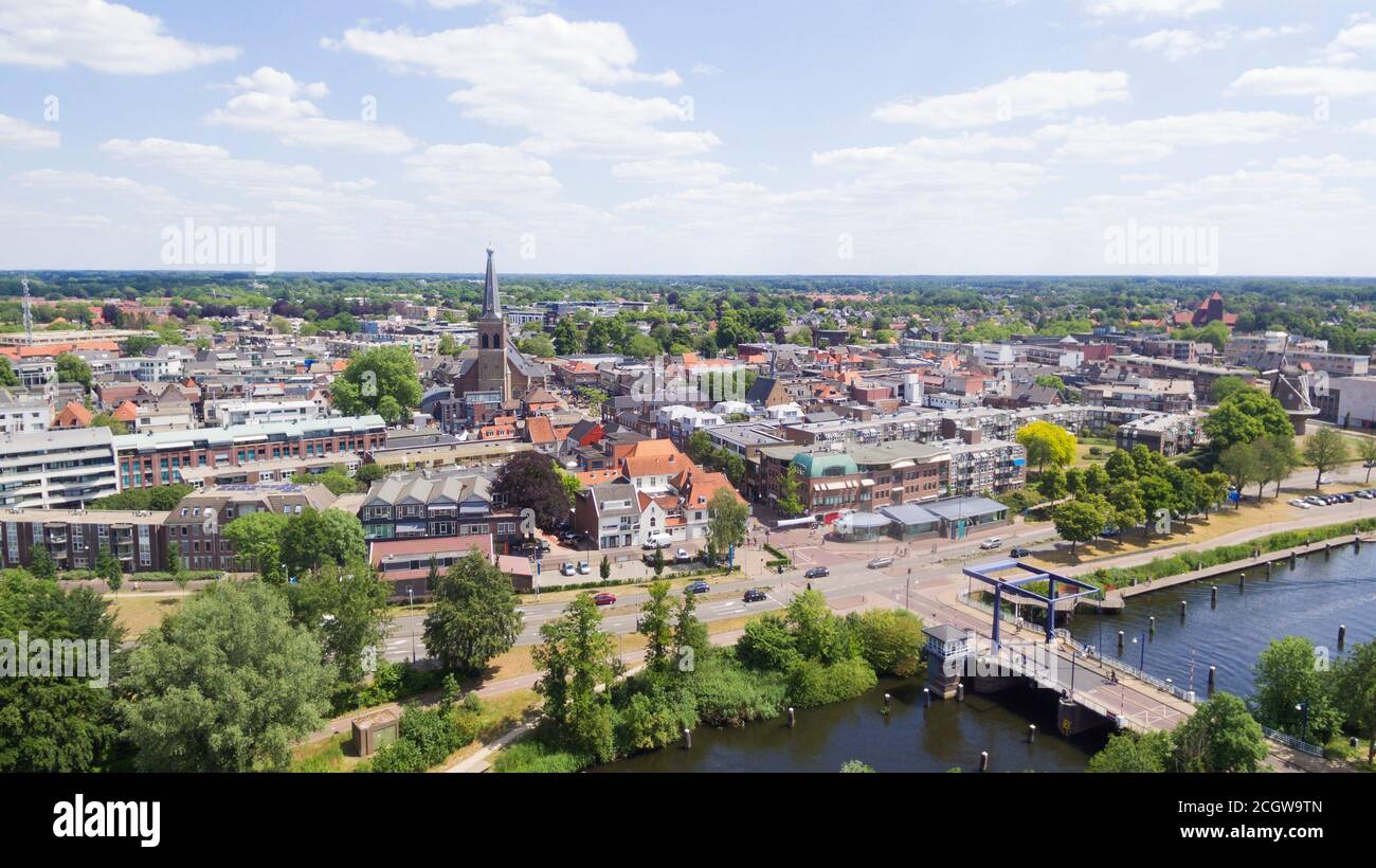 Aerial view on the center of Doetinchem, Netherlands Stock Photo