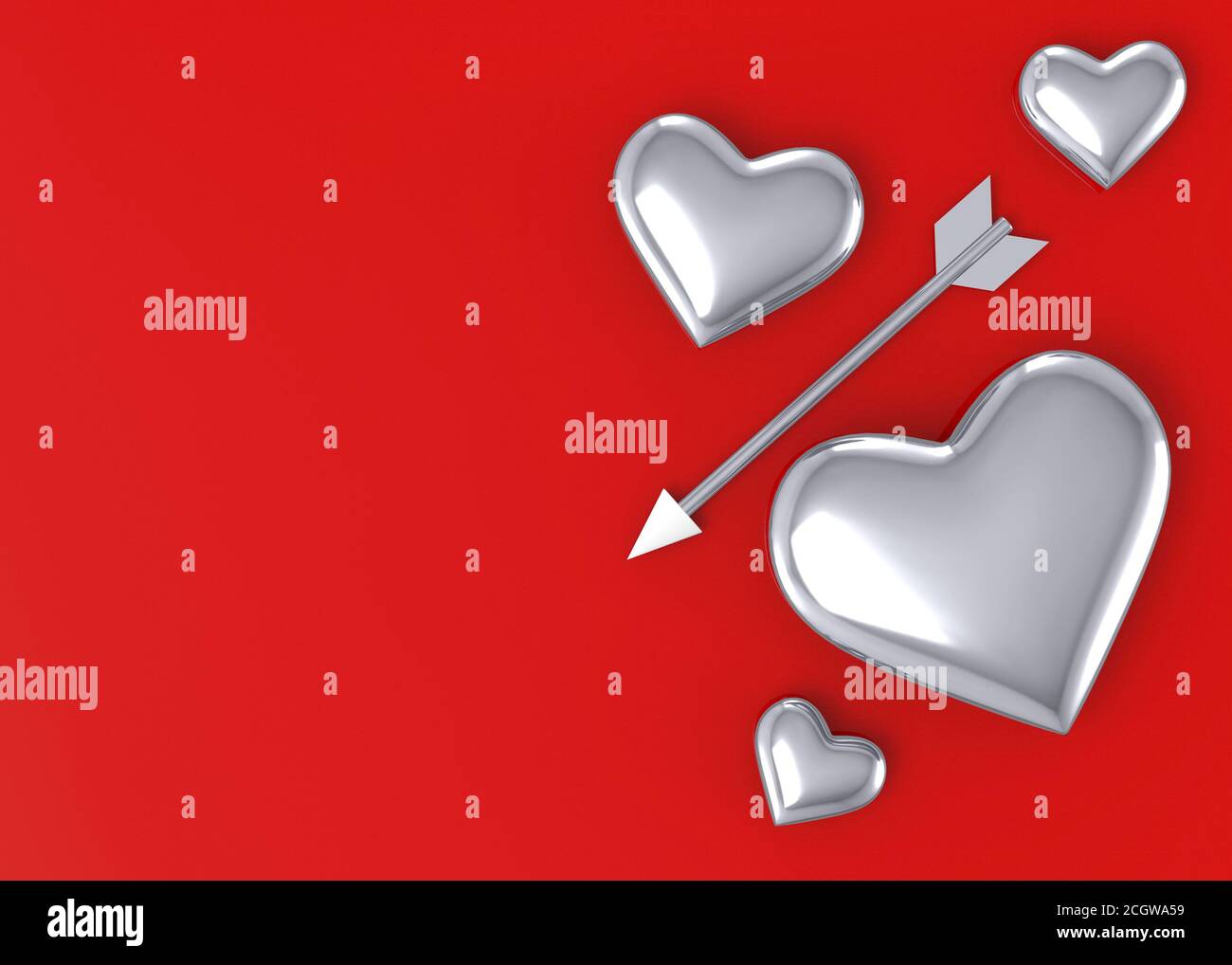 3d render red heart arrow hi-res stock photography and images - Alamy