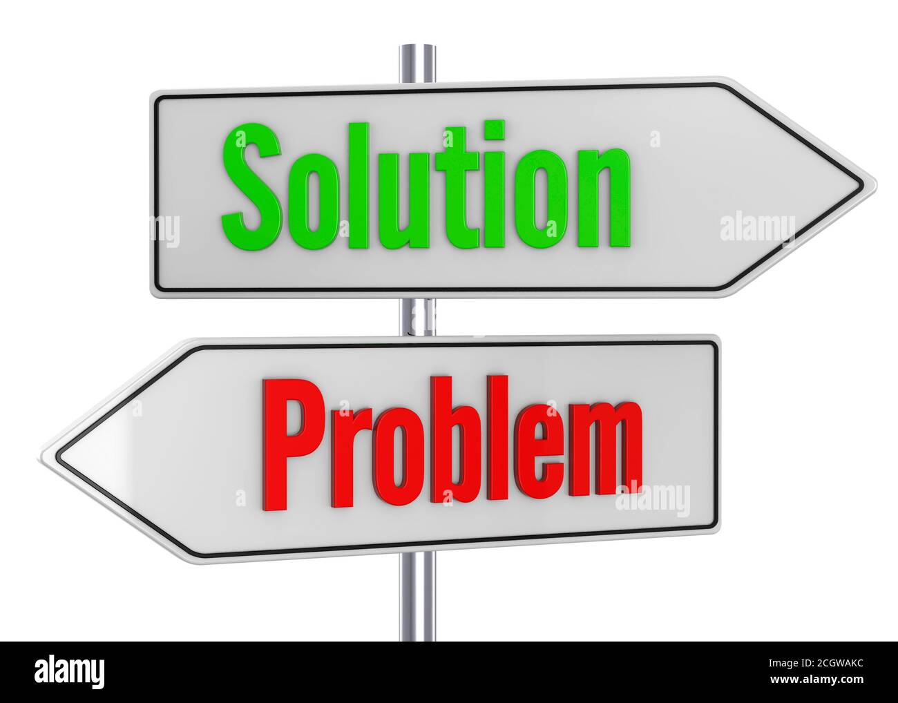Problem and Solution Concept - 3D Stock Photo