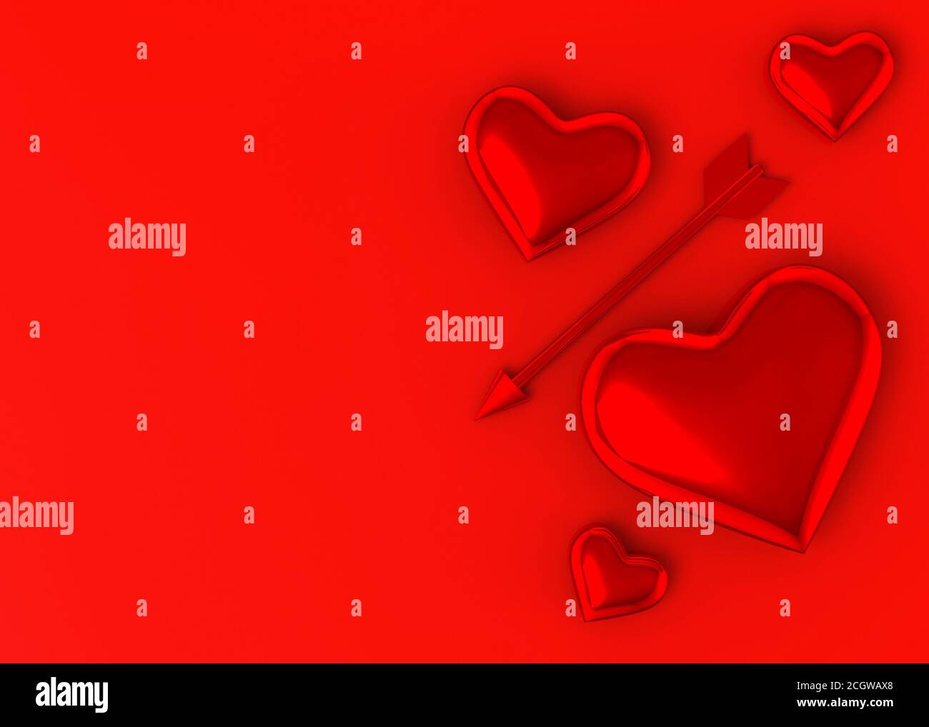 3d render red heart arrow hi-res stock photography and images - Alamy