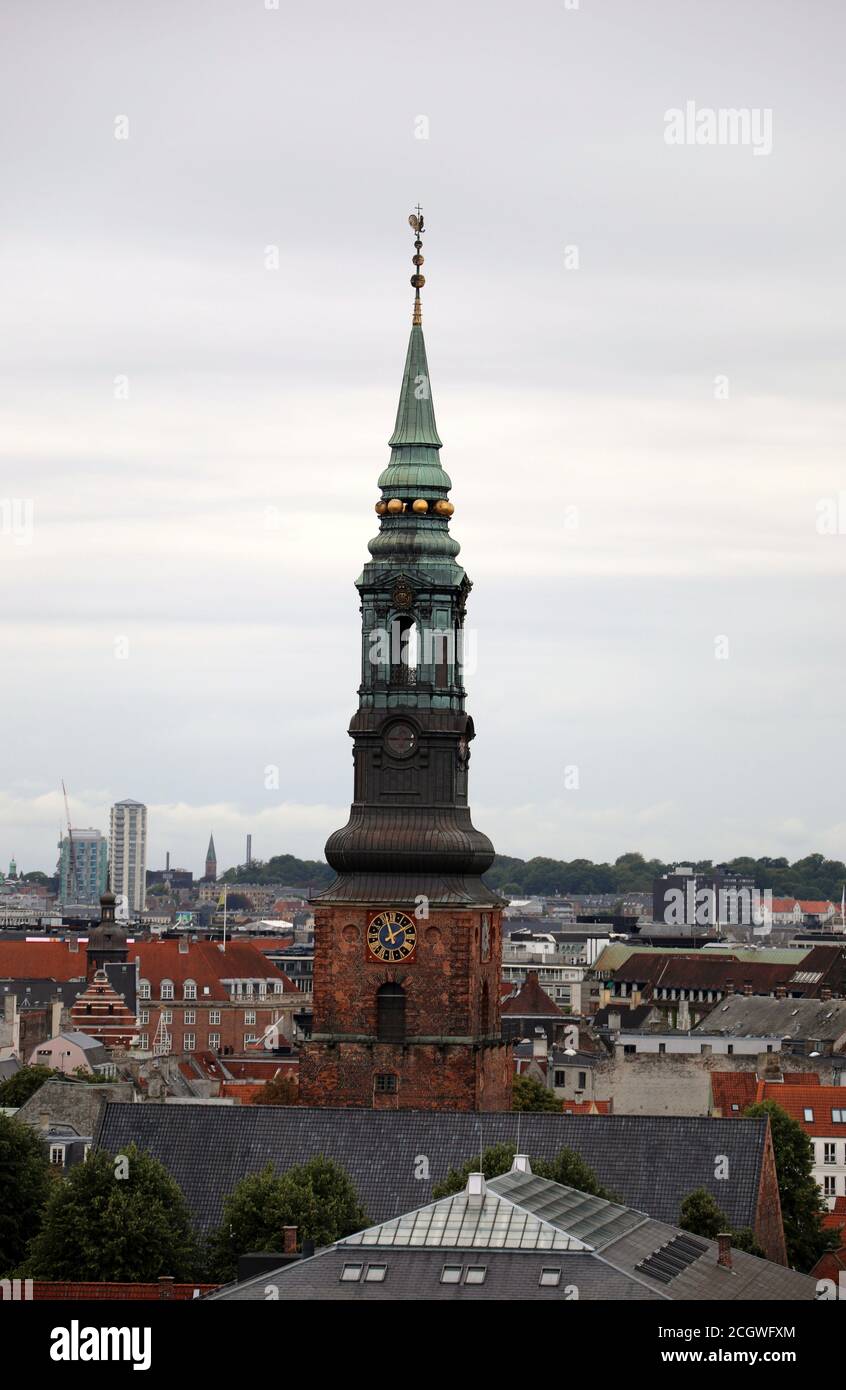 View of Copenhagen from the Round Tower Observation Deck Stock Photo