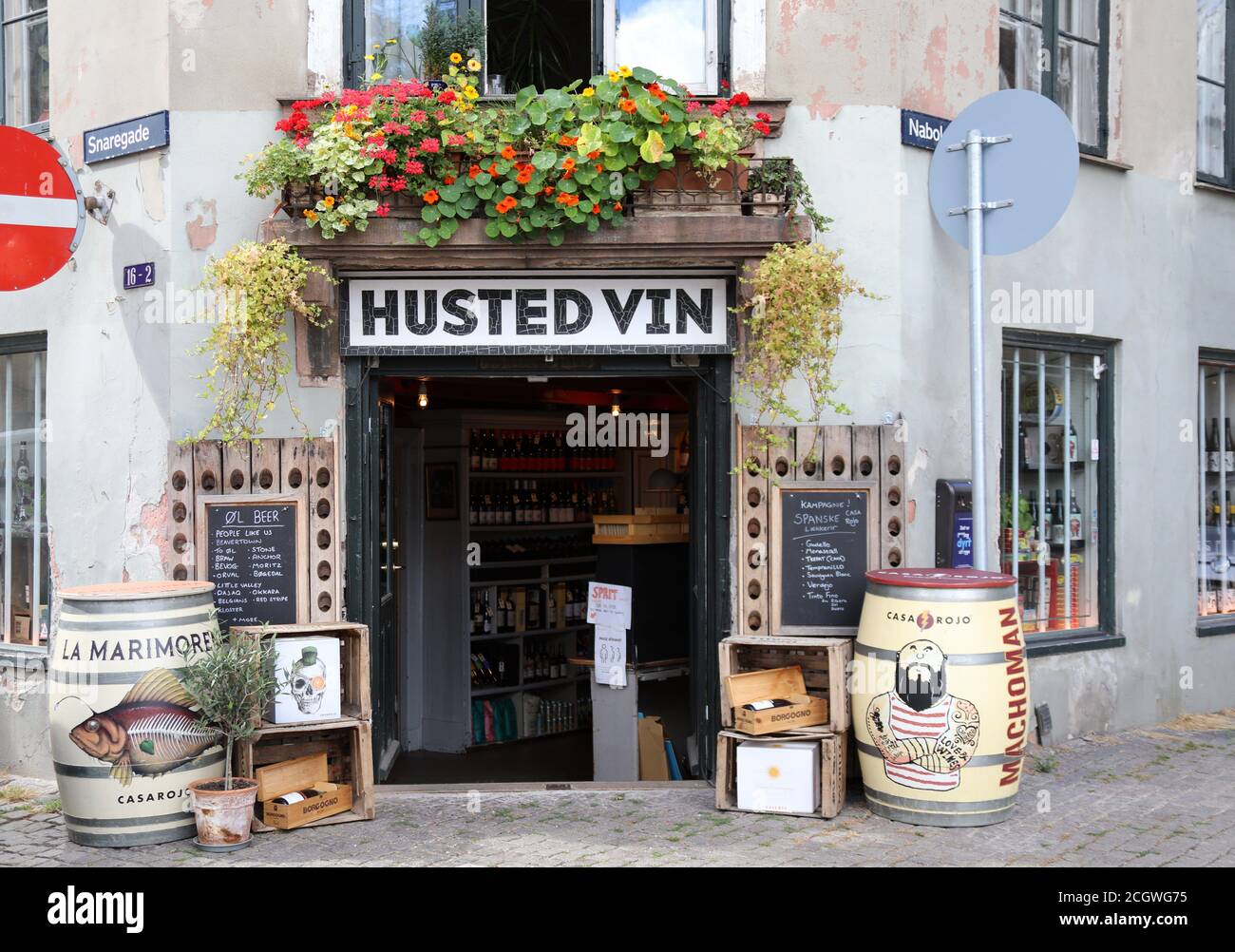 Wine shop in Copenhagen Stock Photo Alamy