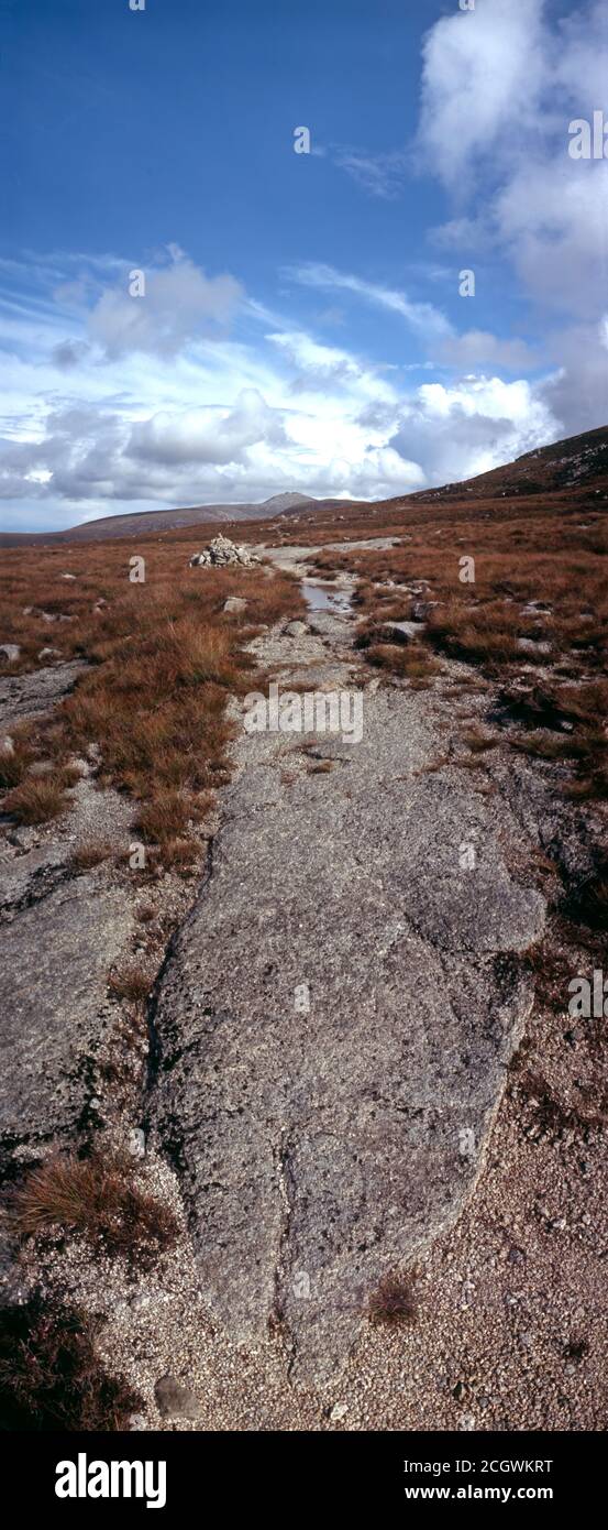 Rock balancing on rocky plain in highlands on the Isle of Arran ...