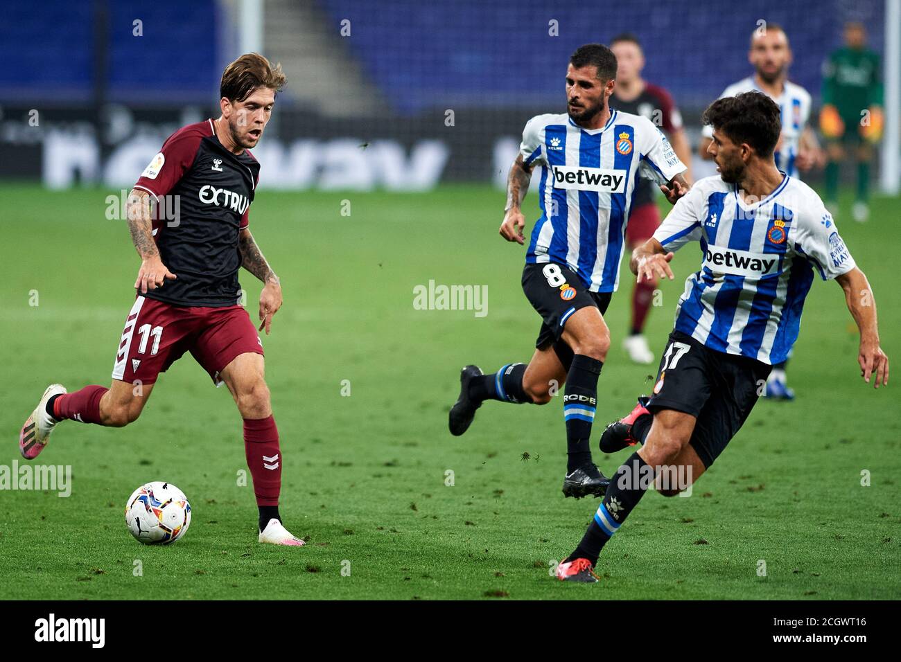 Barcelona, Spain. 12th Sep, 2020. Jimenez during the Liga SmartBank match between RCD Espanyol and vs Albacete Balompie at RCD Stadium on September 12, 2020 in Barcelona, Spain. Credit: Dax Images/Alamy Live News Stock Photo