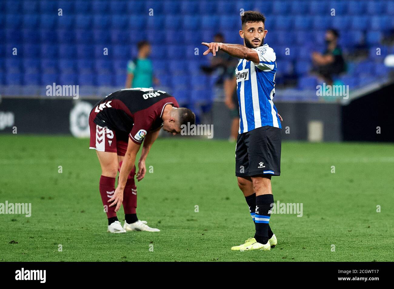 Barcelona, Spain. 12th Sep, 2020. Matias Vargas during the Liga SmartBank match between RCD Espanyol and vs Albacete Balompie at RCD Stadium on September 12, 2020 in Barcelona, Spain. Credit: Dax Images/Alamy Live News Stock Photo