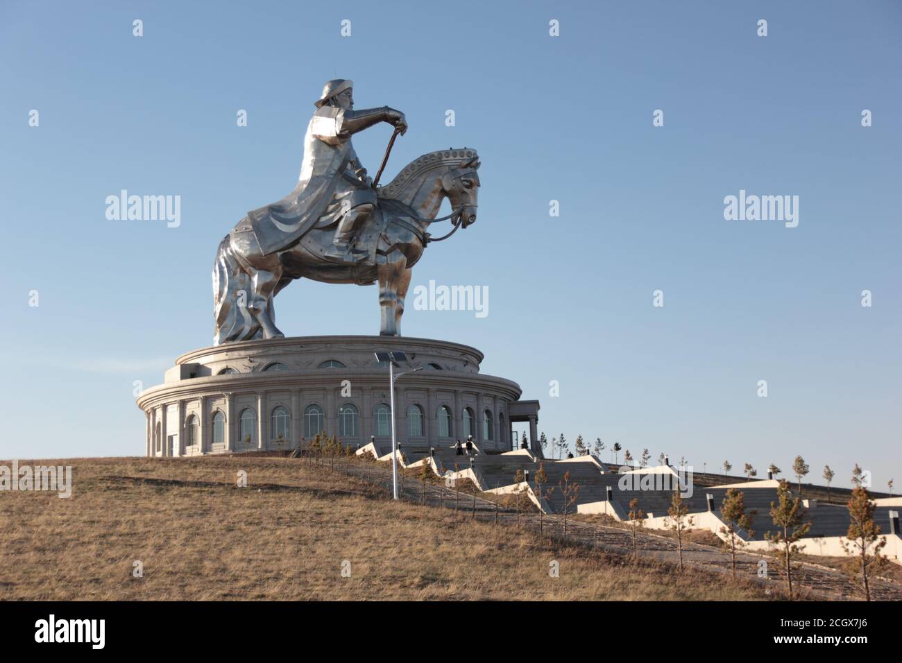 Statue of Genghis Khan in Mongolia, Chinggis Khaan Statue Complex Stock