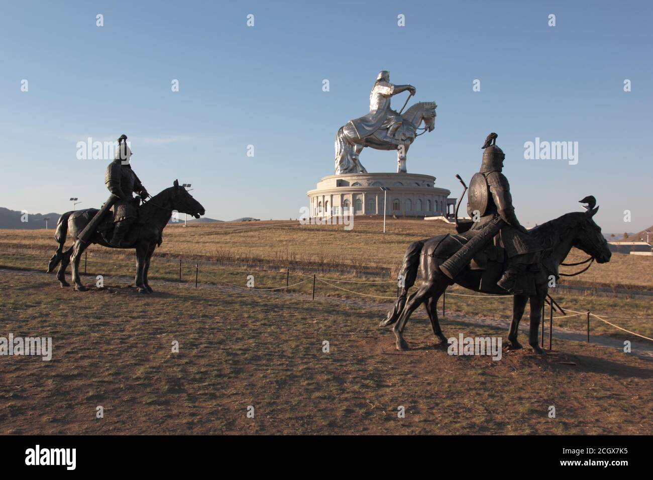 Statue of Genghis Khan in Mongolia, Chinggis Khaan Statue Complex Stock