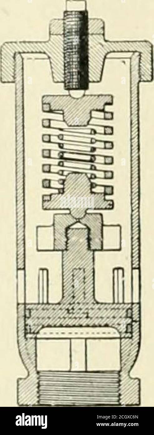 . Railway and locomotive engineering : a practical journal of railway motive power and rolling stock . y of out-let orifices, a cylindrical valve seat formedin the casing and located between the in-let and outlet orifices, and stops in theinterior of the casing below the outlet ori-fices. A cylindrical valve is adapted toslide longitudinally in the valve seat, apacking device being located in the peri-phery of the valve. A valve stem projects DRIVER BOX LUBRICATOR. Millett, Omaha, Neb., No. 860,819. Ahorizontal passage or opening leads fromthe surface of the driving box to a lubri-cant reservo Stock Photo