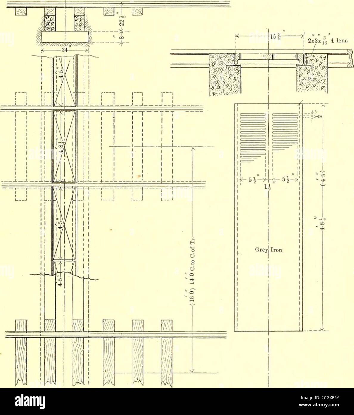 . The Street railway journal . of the house were not in alignmentwith the columns on the east side, so that in bringing the tracksin from the east side the columns came in the door openings.The track spacing was finally arranged so that only four ofthe eight columns have to be removed. The track spacing inthe machine shop is 13 ft. 8 ins. This is not considered anideal spacing, but is practical and the best, considering otherdifficulties to be overcome. The office construction of the first and second floor in theold building is entirely fireproof and of cement and steel con-struction, as that Stock Photo