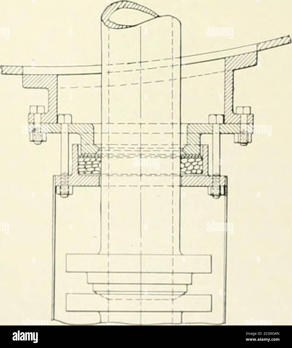 . Railway mechanical engineer . /1/r f/cfh-fjoinf fvhen applfec/h ct/f/nder f/ange Fig. 4—Early Design to Prevent Air Leaks stuffing box and packing gland as shown in Fig. 5, which,can be easily accomplished with the addition of two castings.The jiroblem of avoiding leaks at outside steam pipes isone that requires not only persistent attention in the en-gine terminal and shop, l)Ut should be carefully consideredby mechanical engineers in designing new locomotives andimproving old locomotives as they go through the shops. Itis safe to say that wherever outside steam pipes are in use,a large per Stock Photo