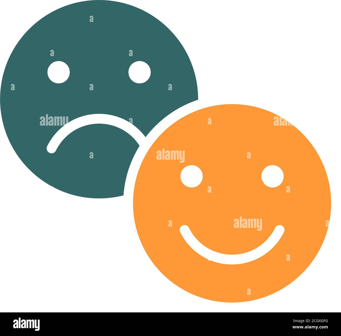 Positive And Negative Emoji Colored Icon Level Of Satisfaction Good 