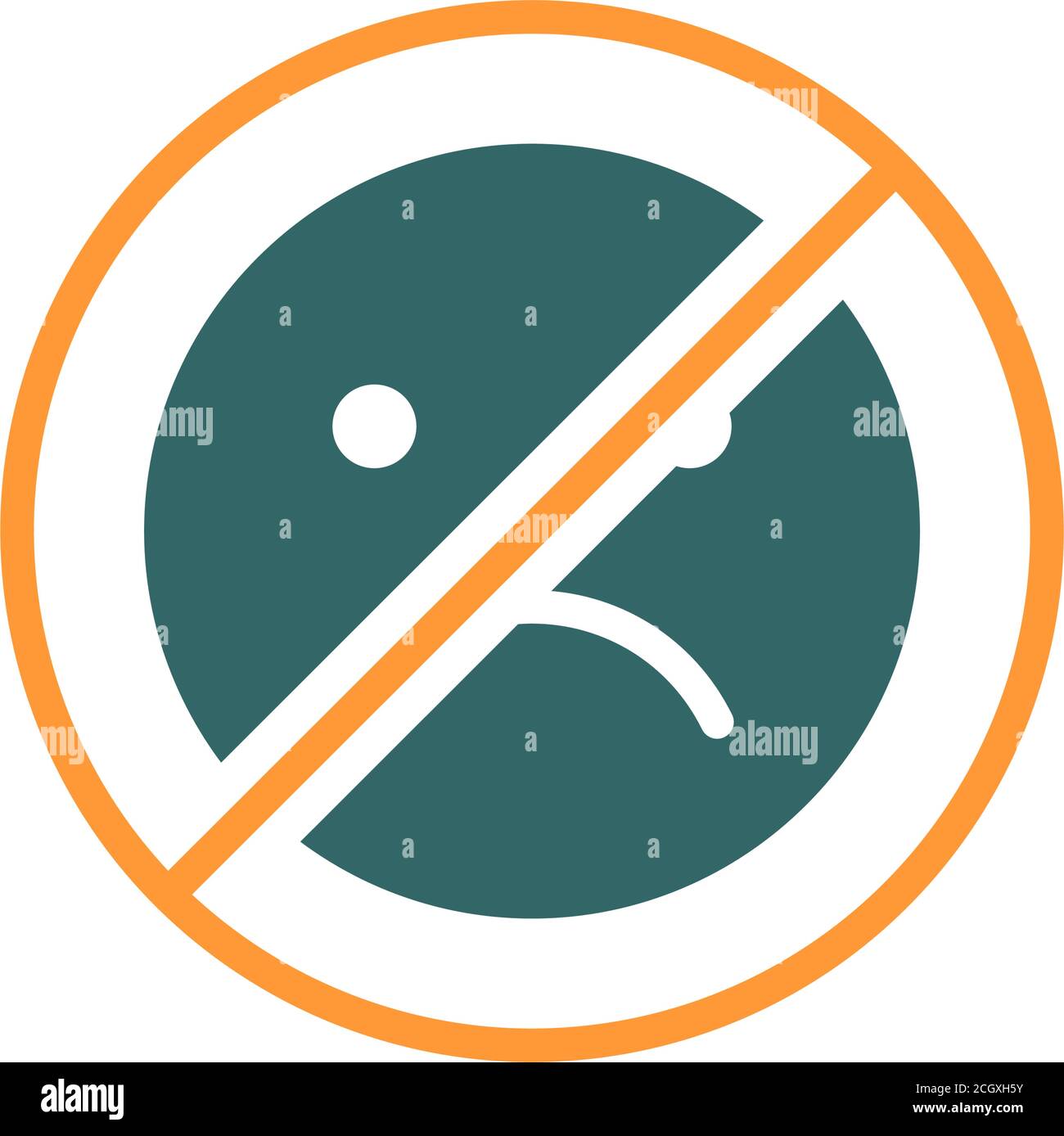 Forbidden Sign With A Negative Emoji Colored Icon Prohibition Of 