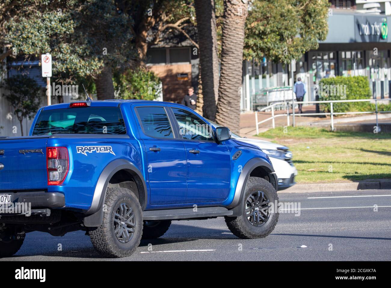 Blue Ford Ranger Raptor truck ute in Sydney,NSW,Australia Stock Photo