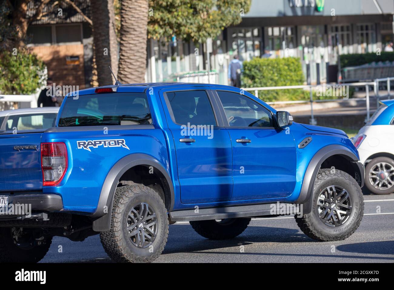 Blue Ford Ranger Raptor truck ute in Sydney,NSW,Australia Stock Photo