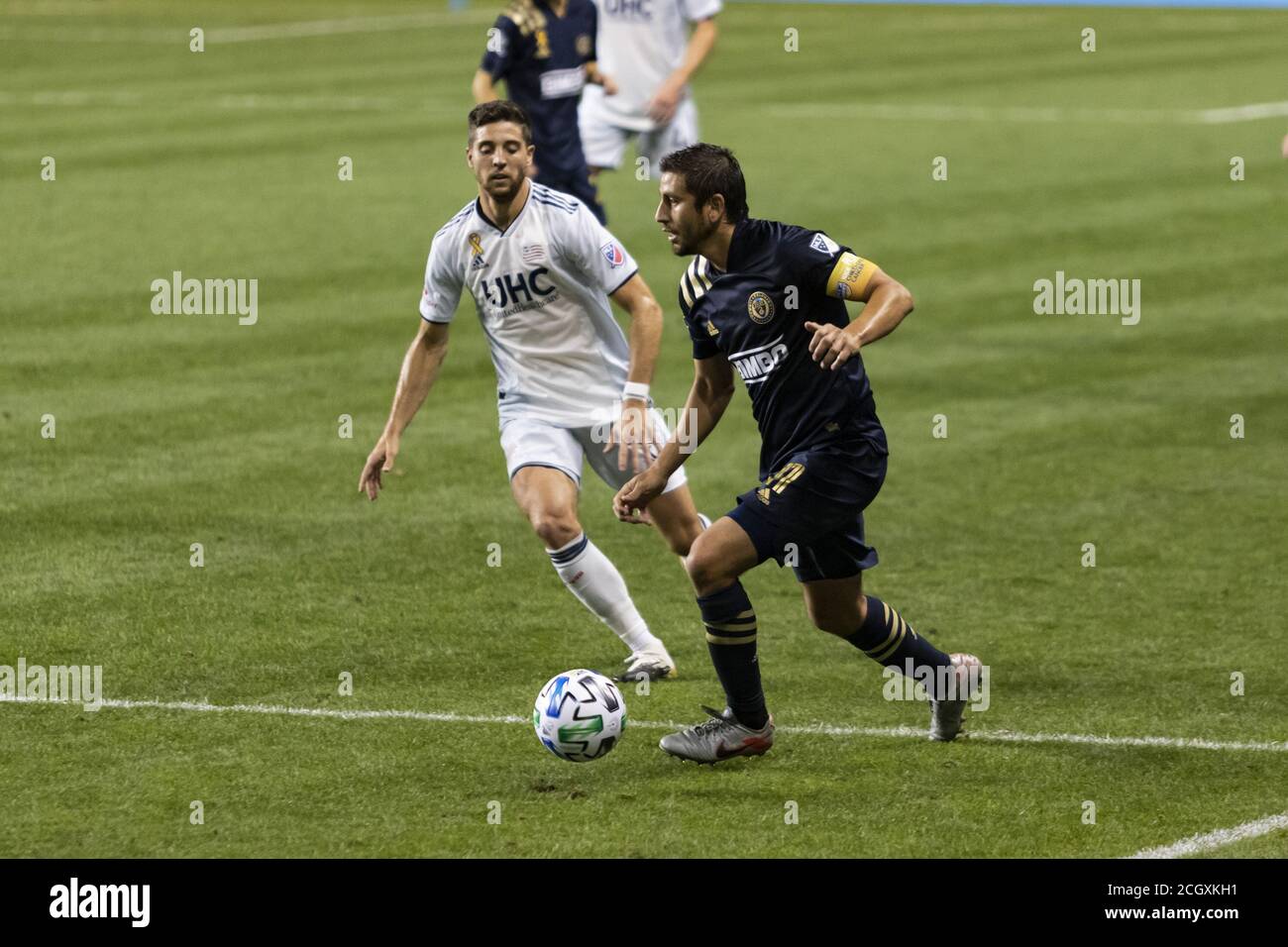 Chester, United States Of America. 12th Sep, 2020. Alejandro Bedoya during the Major League Soccer game between Philadelphia Union and New England Revolution at Subaru Park in Chester. Morgan Tencza/SPP Credit: SPP Sport Press Photo. /Alamy Live News Stock Photo