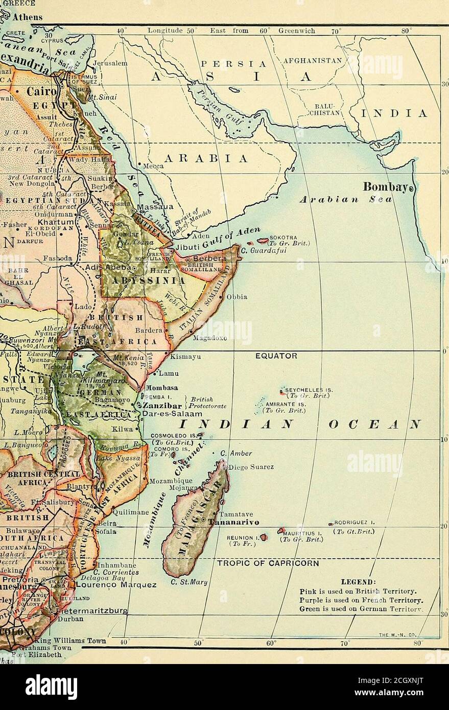 Africa Map With Equator And Tropics Europe And Other Continents . Fig. 297.. Xxii. Africa Map Questions (Fig.  297).— (1) Compare The Size Of Africa Withthat Of The Other Continents. (2)  Sketch The Eastern Hemisphere Toshow The