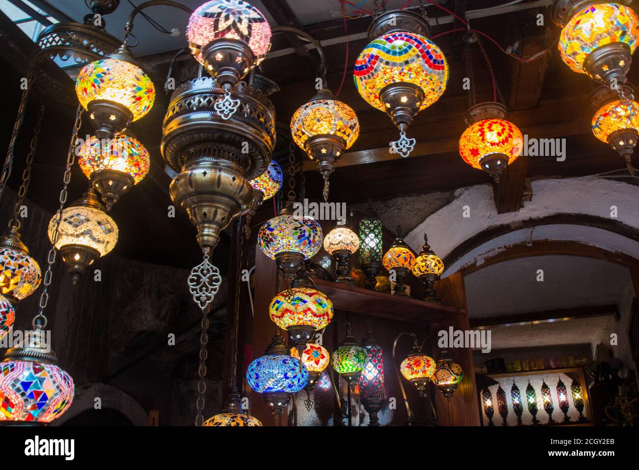 Beautiful turkish mosaic lamps on Mostar bazaar, city in Bosnia-Herzegovina.  All balkans country have an arabic art heritage from the Ottoman empire  Stock Photo - Alamy