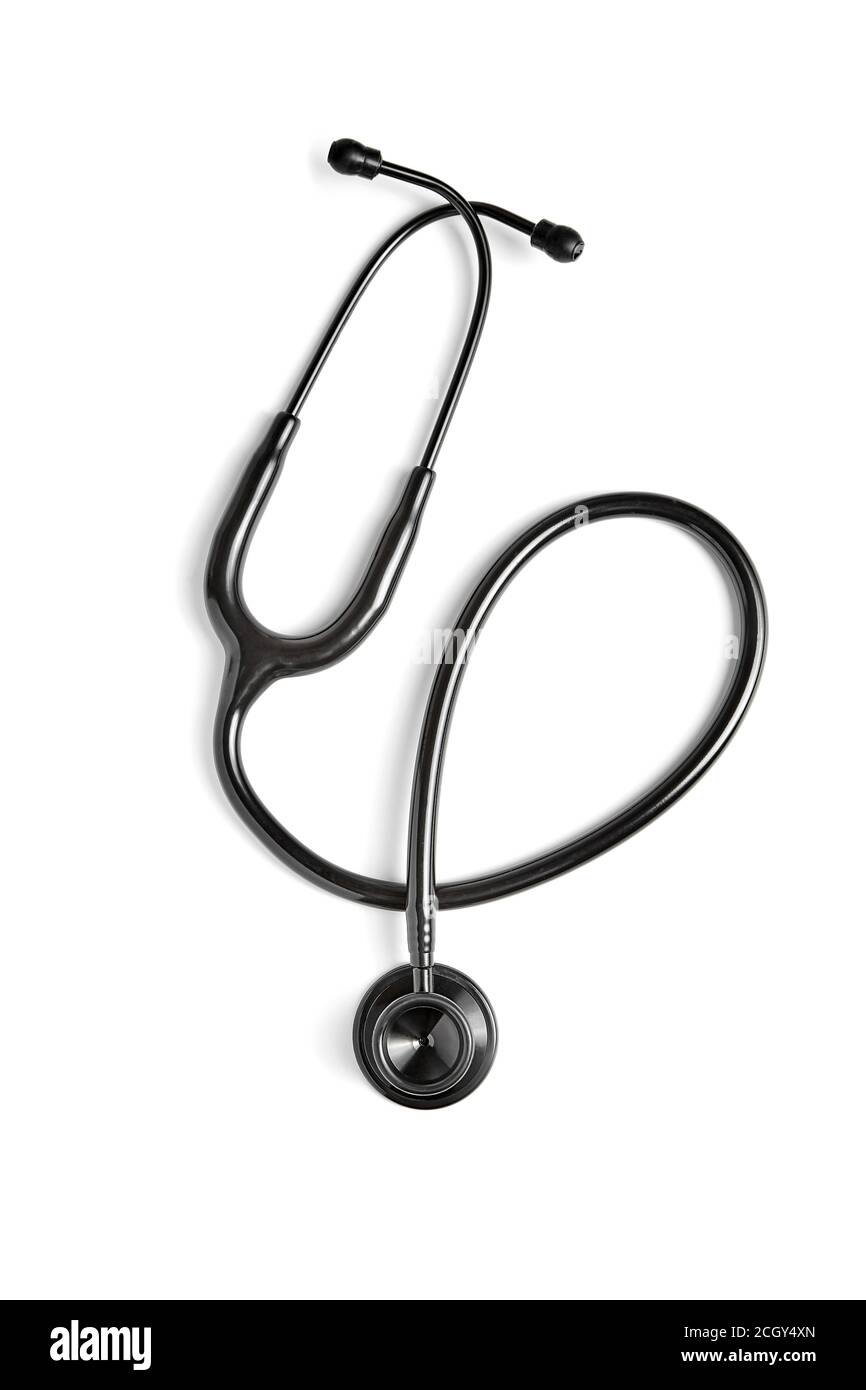 Black Stethoscope Isolated On White High Resolution Stock Photography ...