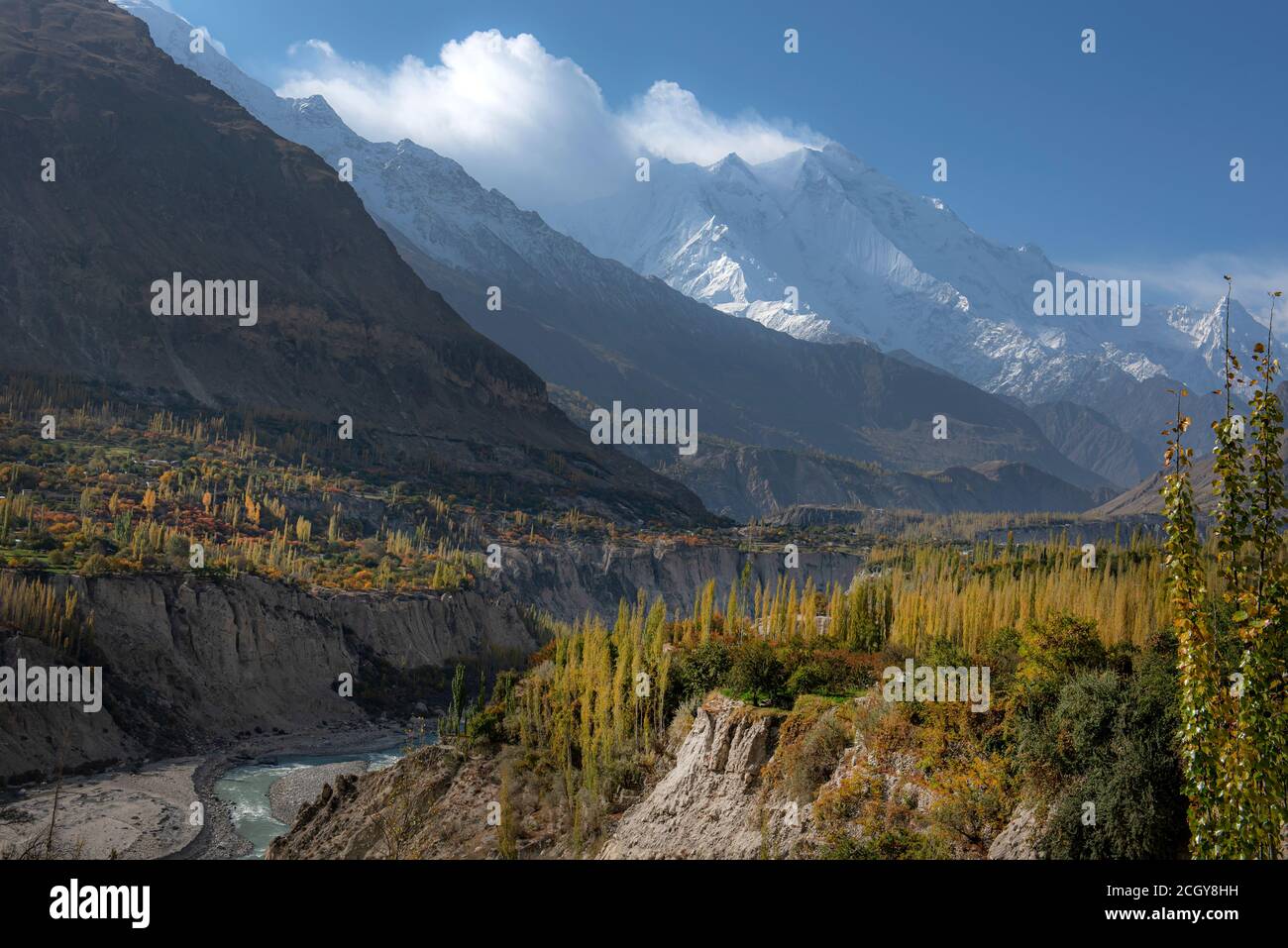 autumn at hunza in norhtern areas of gilgit baltistan , Pakistan Stock ...