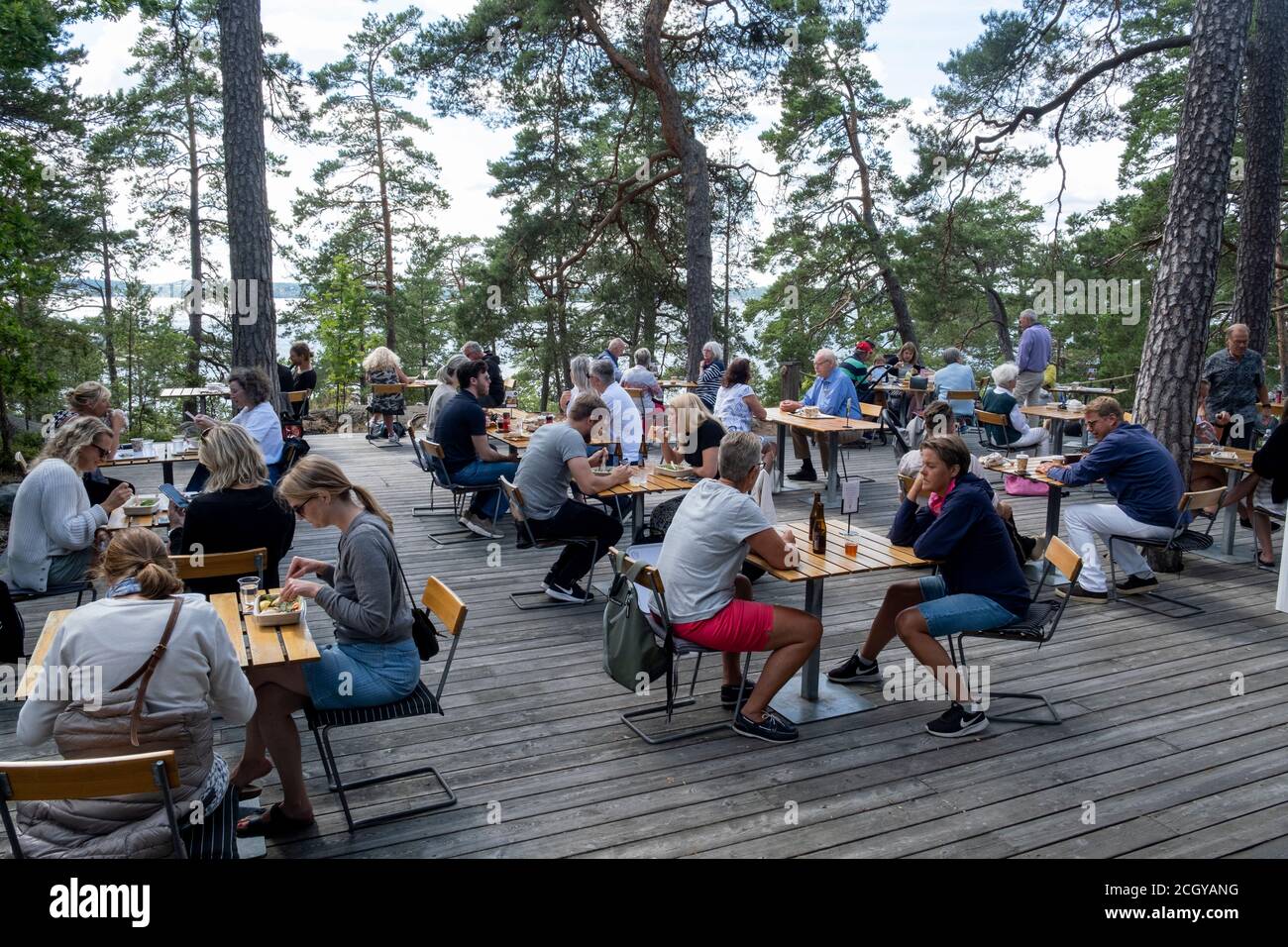 People at an outdoor cafe. Stock Photo